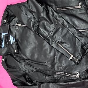 Fashion Nova INC International Concepts Black Moto Jacket Pleather